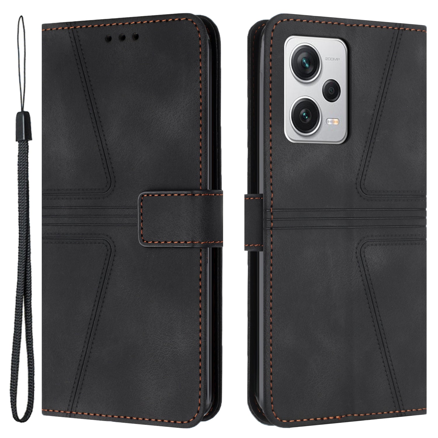For Xiaomi Redmi Note 12 5G (Global) / (China) / (India) / Poco X5 5G Triangle Imprinted Leather Wallet Case Phone Cover For Xiaomi Redmi Note 12 5G (Global) / (China) / (India) / Poco X5 5G Triangle Imprinted Leather Wallet Case Phone Cover